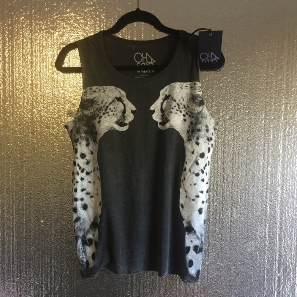 Chaser: Cheetah Vintage Black Tank